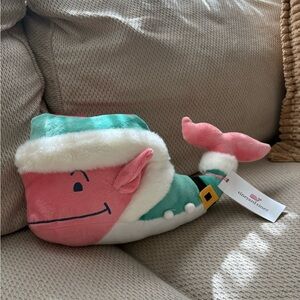Vineyard Vines Pink & Green Holiday Whale Plush with White Trim
